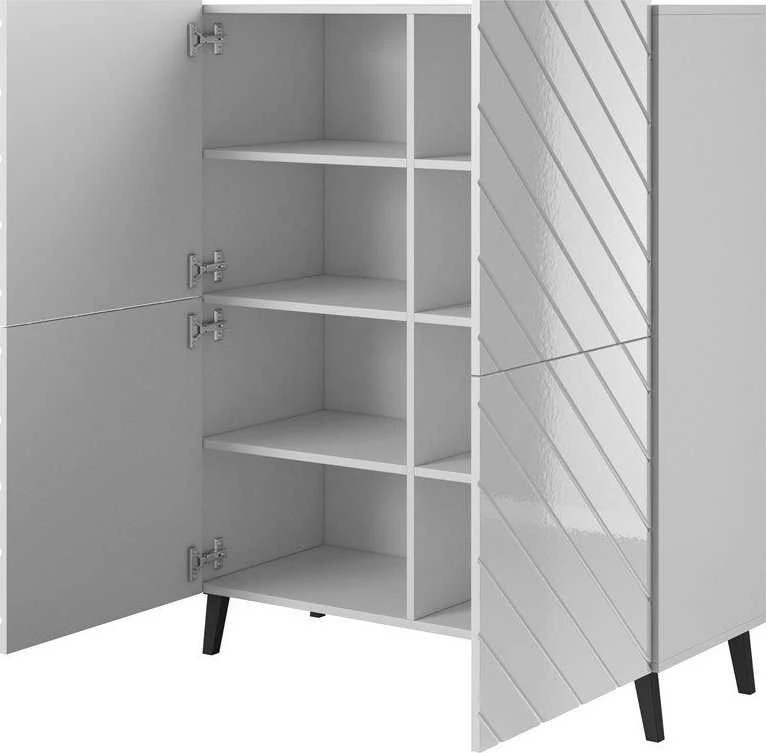 Cama Meble Knygų Lentyna - Abeto 100,5 X 40 X 121,5, Balta Blizgi