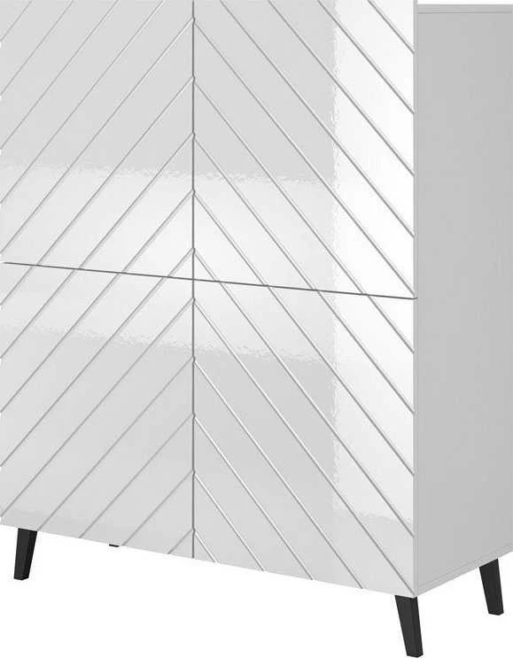 Cama Meble Knygų Lentyna - Abeto 100,5 X 40 X 121,5, Balta Blizgi