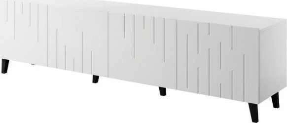 Laikiklis Cama Meble TV Spintelė - BARI 200x42x52 Moderni Balta Matinė 4 Durys