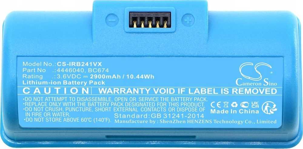 Cameron Akumuliatorius Bateria 4446040 Bc674 Abl-c Do Irobot Braava Jet 240 241 244 245 / Cs-irb241vx