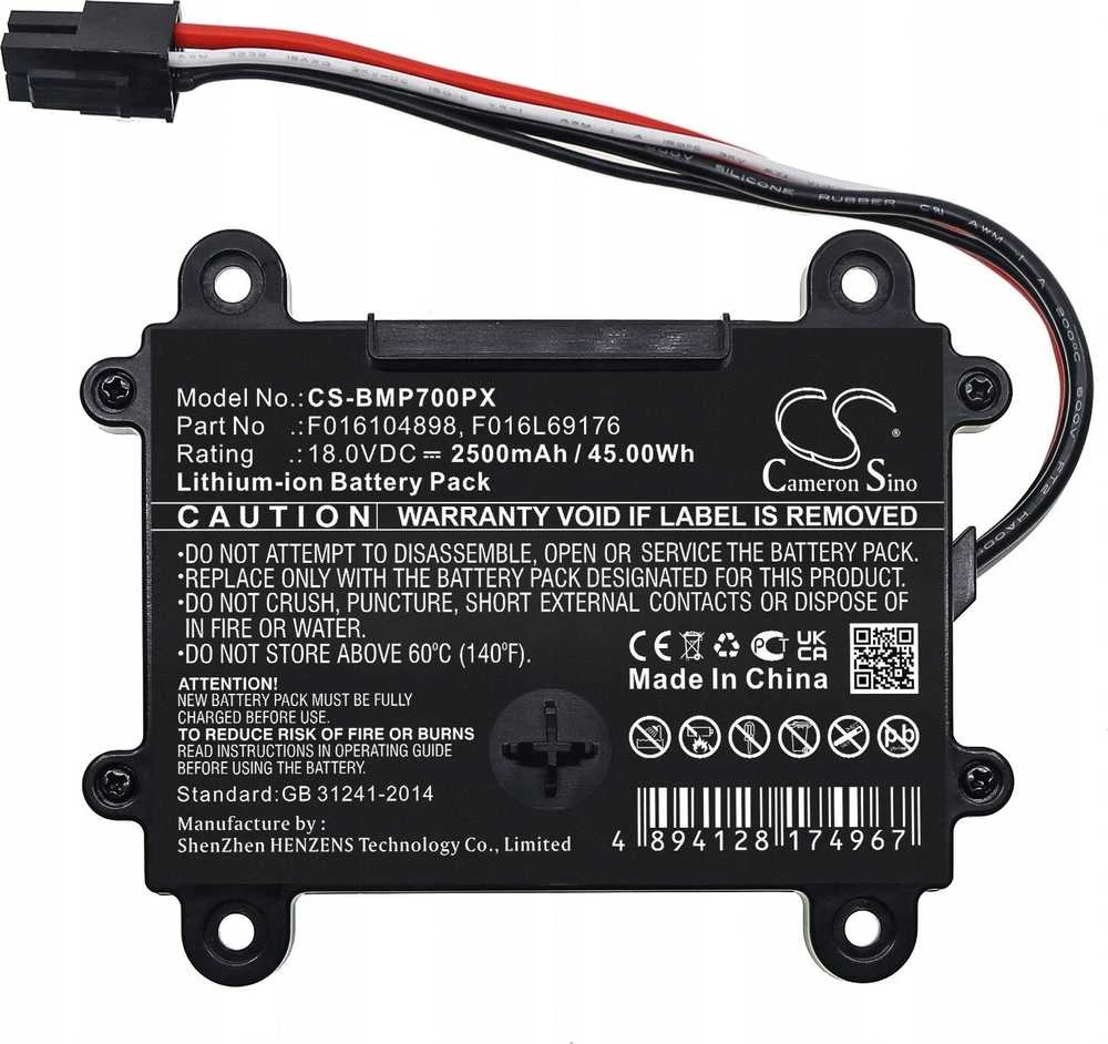 Cameron Sino Technology Bosch Indego M 700 Indego M+ 700 Indego 350 vejapjovių atsarginis akumuliatorius F016104898 18V 2500mAh Li-Ion