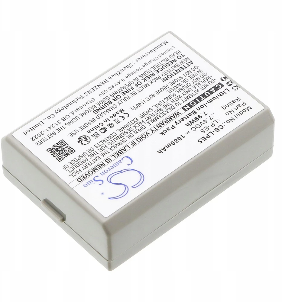 Cameron Sino Akumuliatoriaus tipas: Lpe5 Lp-e5, Canon Eos 1000d 450d 500d Kiss F X2 X3 / Cs-lpe5