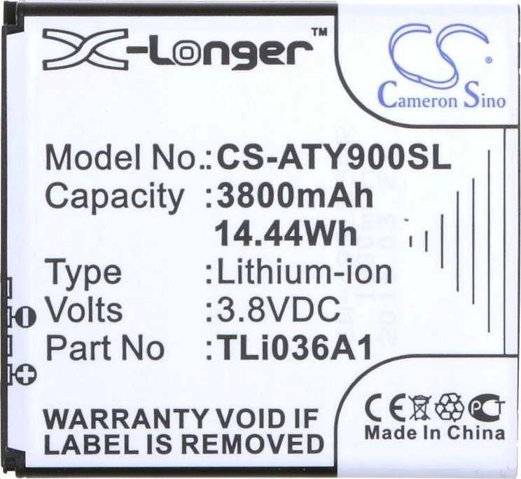Cameron Sino Akumuliatoriaus tipas: Tli036a1, „Alcatel One Touch Link Y900 Y900nb 4g+ Lte Y901nb / Cs-aty900sl“