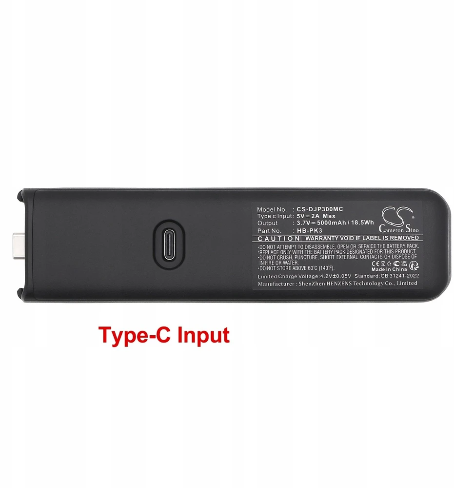 Cameron Sino Akumuliatorius Bateria Grip Laikiklis Power Bank Typ Hb-pk3 Do Dji Osmo Pocket 3 / Cs-djp300mc
