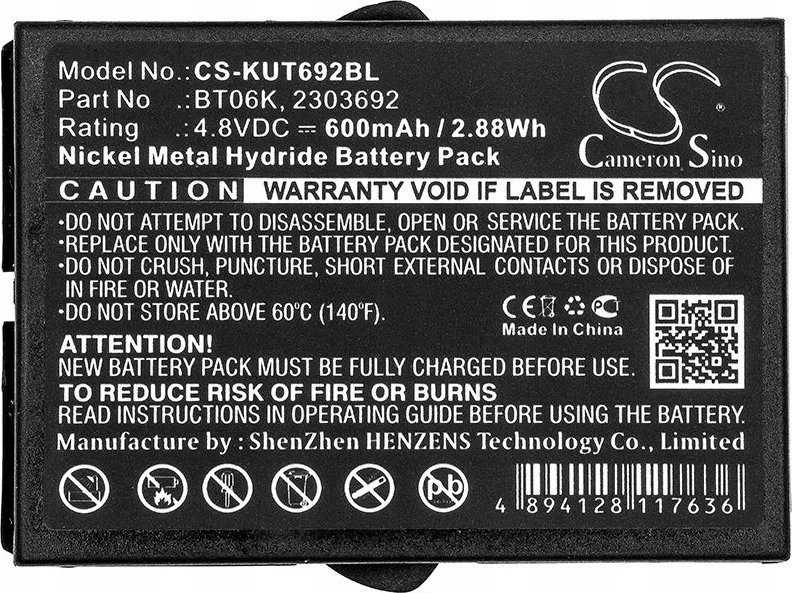 Baterija Danfoss / Ikusi BT06K, 2303692, FUA49 4,8V 600mAh TM70, TM70/1, T70/2, T71, T72, RAD-TS, RAD-TF