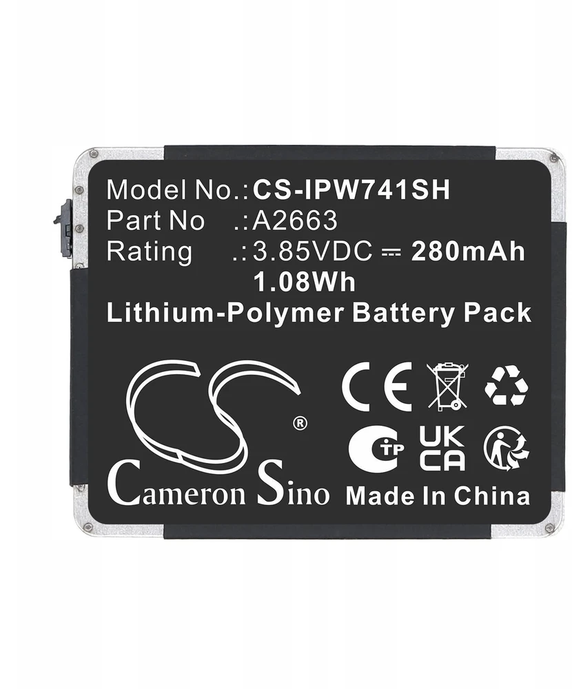 Cameron Sino Baterija akumuliatorius tipas A2663 Apple Watch Series S7 41mm A2473 A2475 A2476 / Cs-ipw741sh (SB11851)
