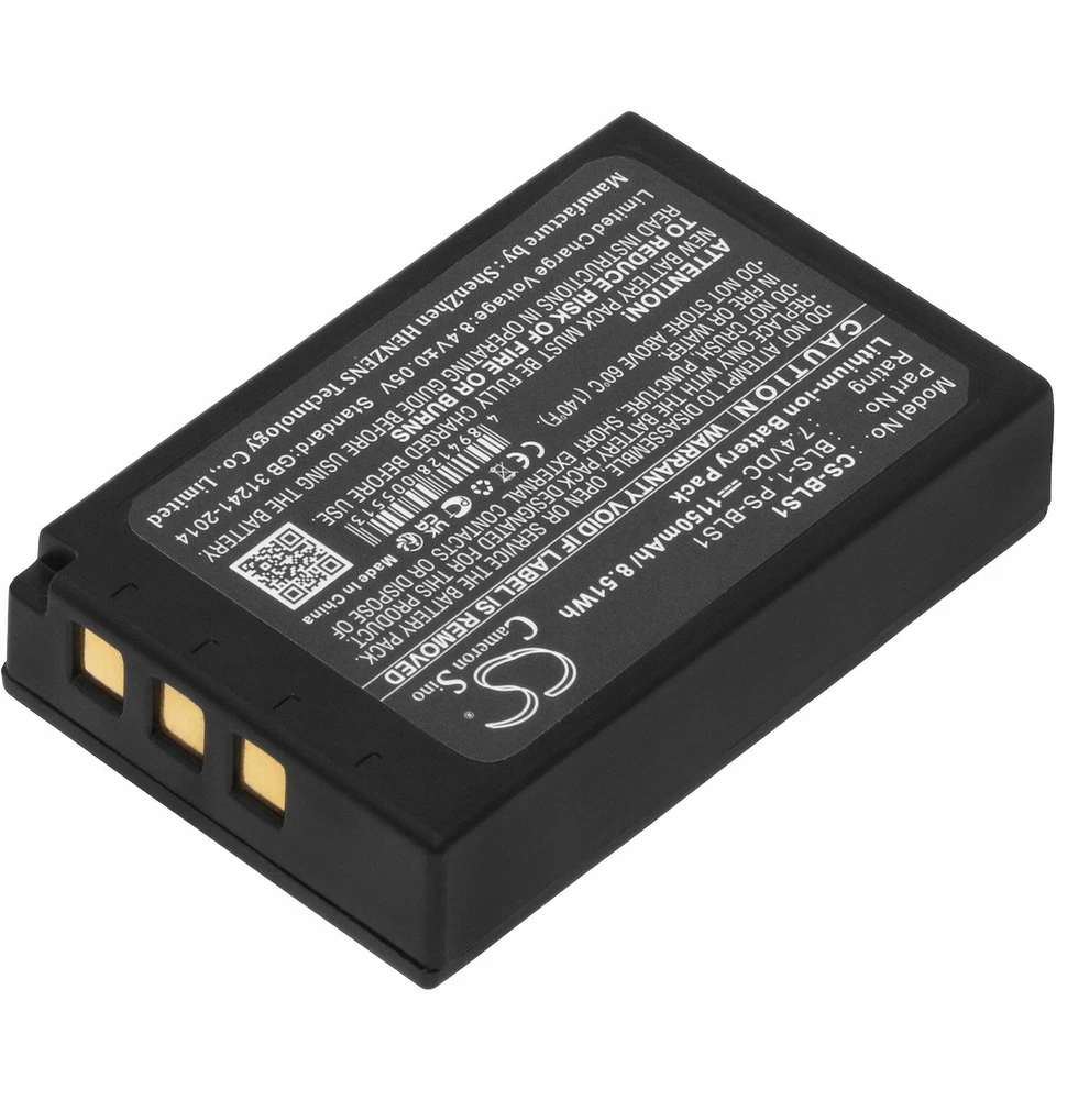 Cameron Sino Akumuliatorius BLS-1 Olympuso E-420, E-450, E-620, Pen E-P2, EP-1, P-1 / CS-BLS1