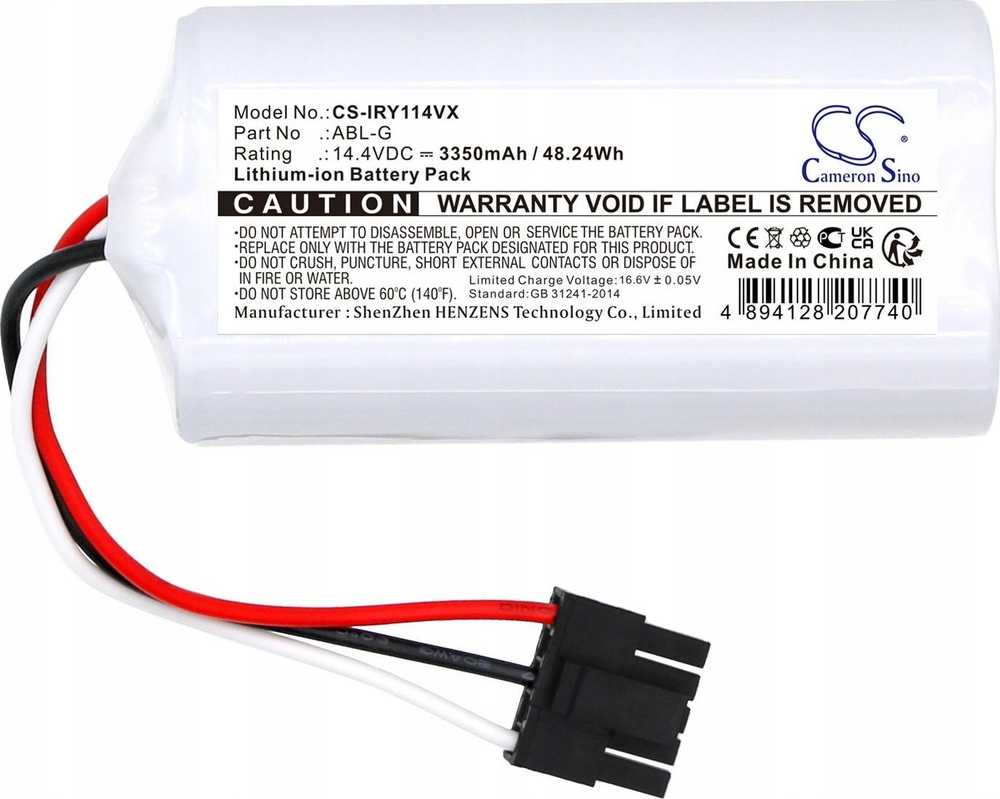 Cameron Sino Akumuliatorius ABL-G tipo baterija, skirta iRobot Roomba Combo Essential Y011040 / CS-IRY114VX