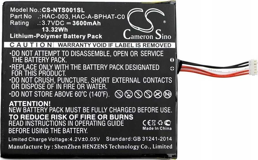 Cameron Sino Akumuliatorius Bateria 3600 Mah konsolei Nintendo Switch / Cs-nts001sl