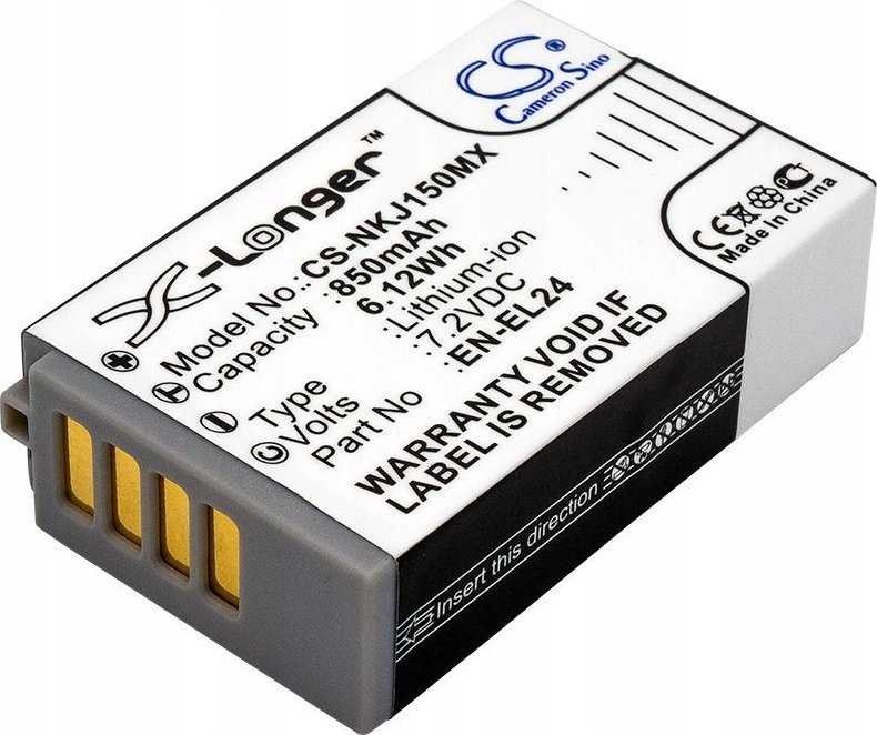 Cameron Sino Akumuliatorius Bateria Typu En-el24 / Enel24 Do Nikon 1 J5 / Cs-nkj150mx