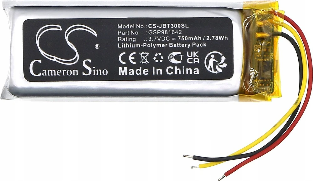 „Cameron Sino“ baterijos įkraunamos baterijos tipas Gsp981642, skirtas „Jbl Tune Beam“ įkrovimo pagrindo ausinėms / Cs-jbt300sl