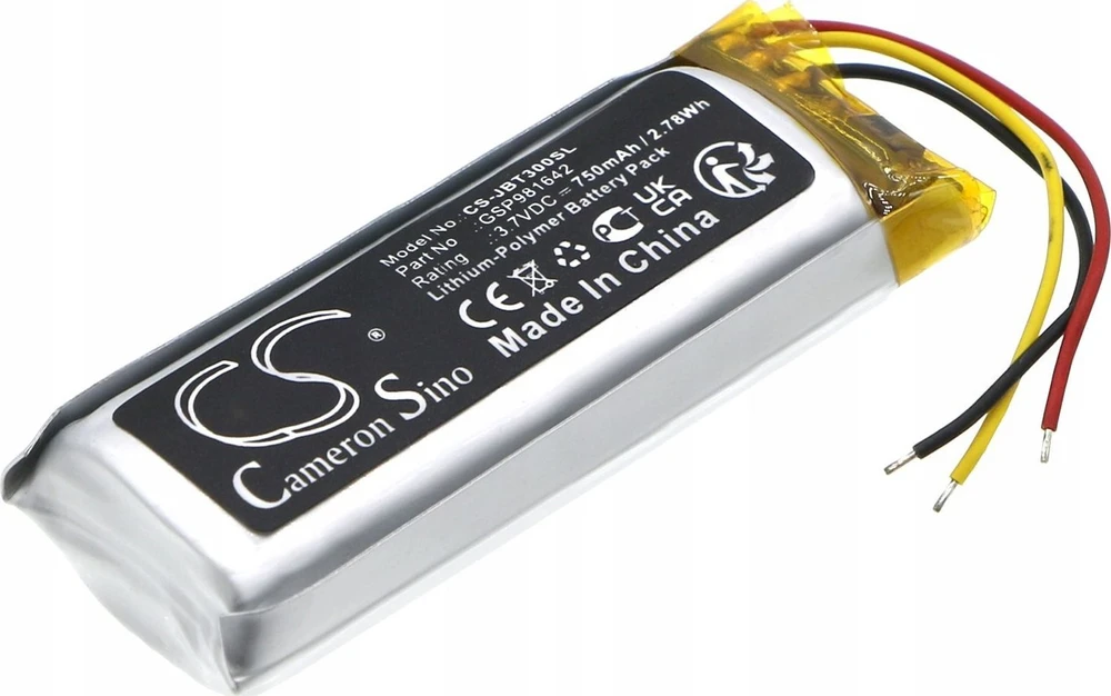 „Cameron Sino“ baterijos įkraunamos baterijos tipas Gsp981642, skirtas „Jbl Tune Beam“ įkrovimo pagrindo ausinėms / Cs-jbt300sl