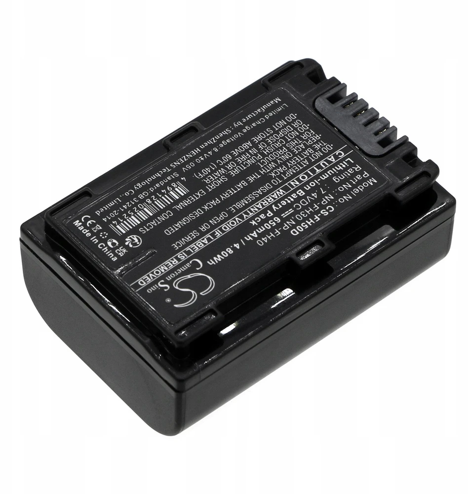Cameron Sino Baterijos tipas: Sony Fh50 Fh60 Fh40 Np-fh30 Np-fh40 Np-fh50 Np-fh60 / Cs-fh50d