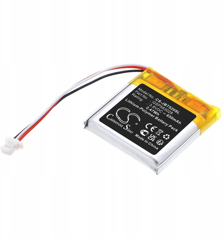 Cameron Sino Baterija JBL GSP583028 tipo akumuliatorius, skirtas JBL Tune 520 BT ausinėms / CS-JBT520SL