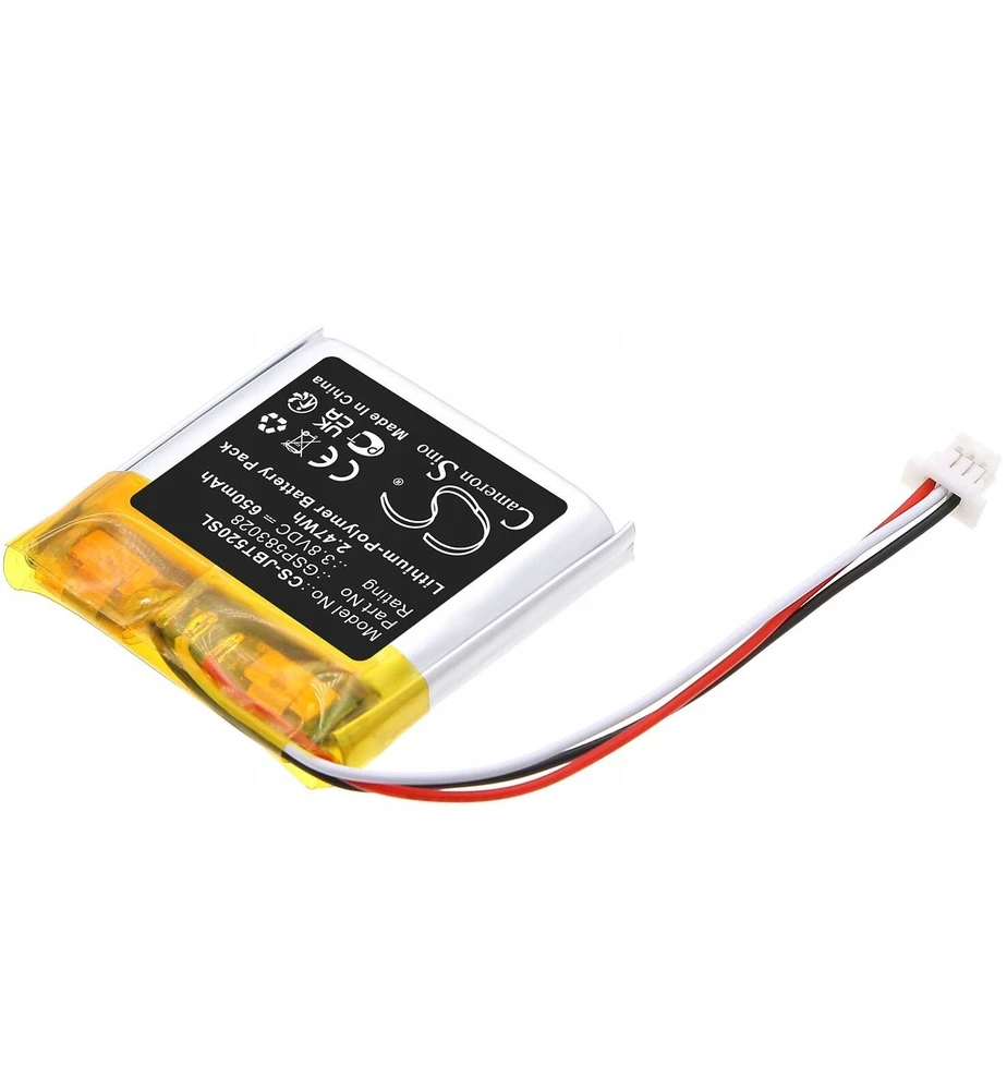 Cameron Sino Baterija JBL GSP583028 tipo akumuliatorius, skirtas JBL Tune 520 BT ausinėms / CS-JBT520SL