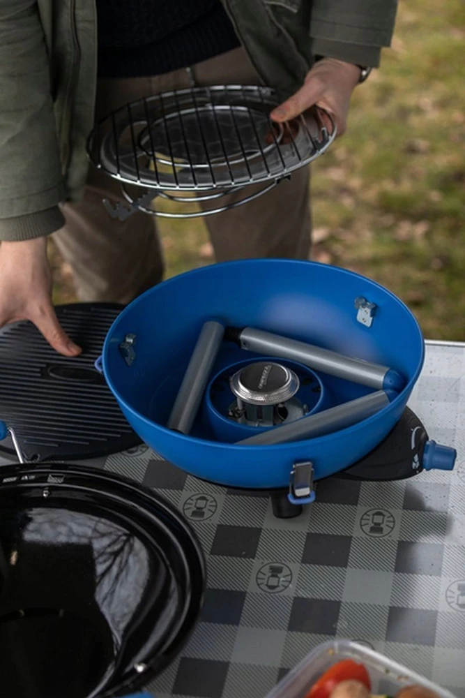 Campingaz Campingaz „Party Grilis 400 Caravan Connect“ dujinė viryklė, dujinė kepsninė (juoda/mėlyna, 30 mbar, su prijungimu prie namelio ant ratų, modelis 2023)