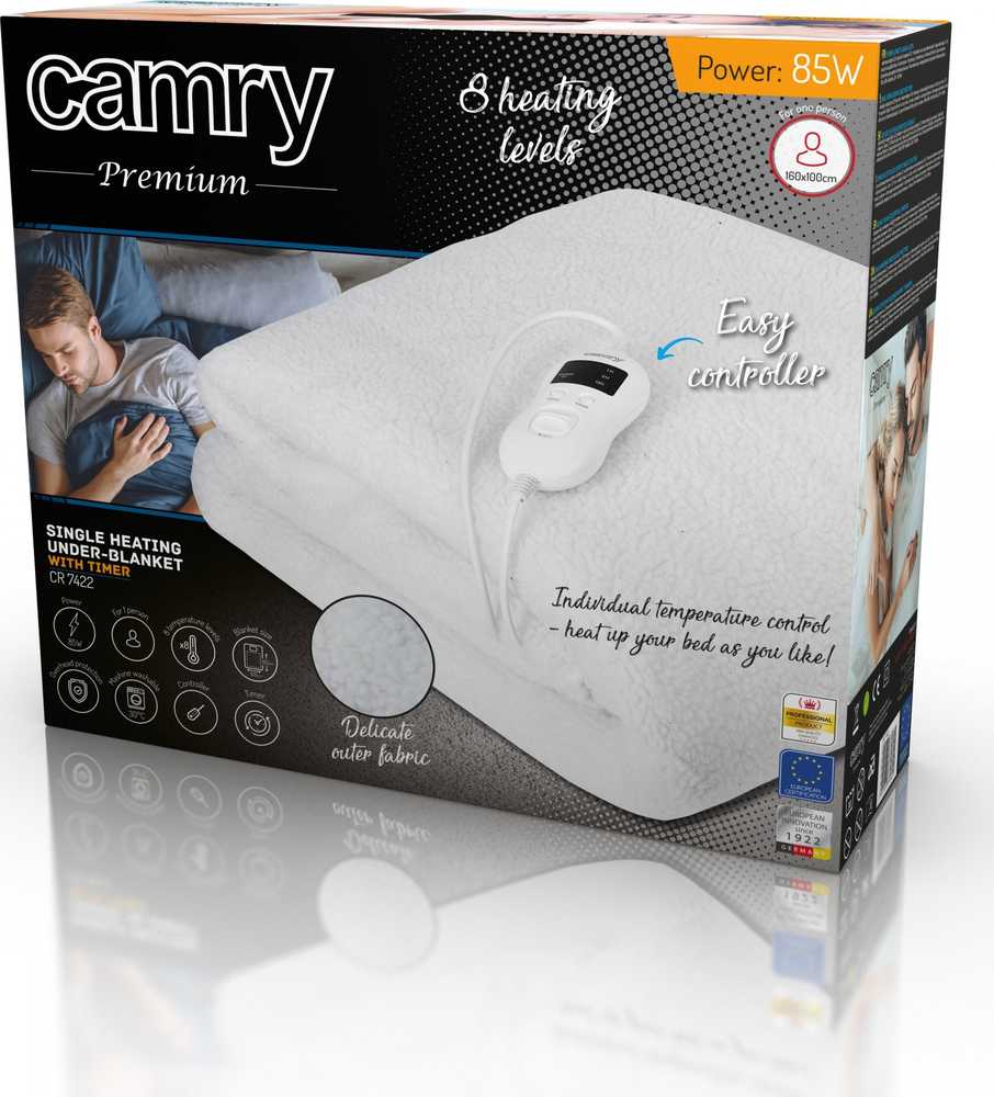 Šildoma antklodė Camry CR7422, balta