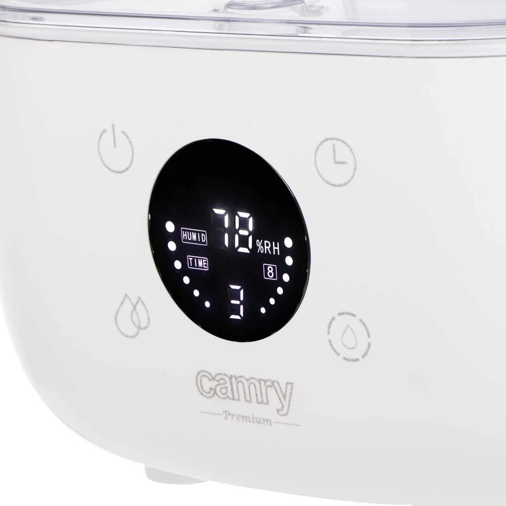 Camry | CR 7973w | Drėkintuvas | 23 W | Vanduo bako talpa 5 L | Tinka kambariams iki 35 m² | Ultragarsinis | Drėkinimo pajėgumas 100-260 ml/val | Baltas