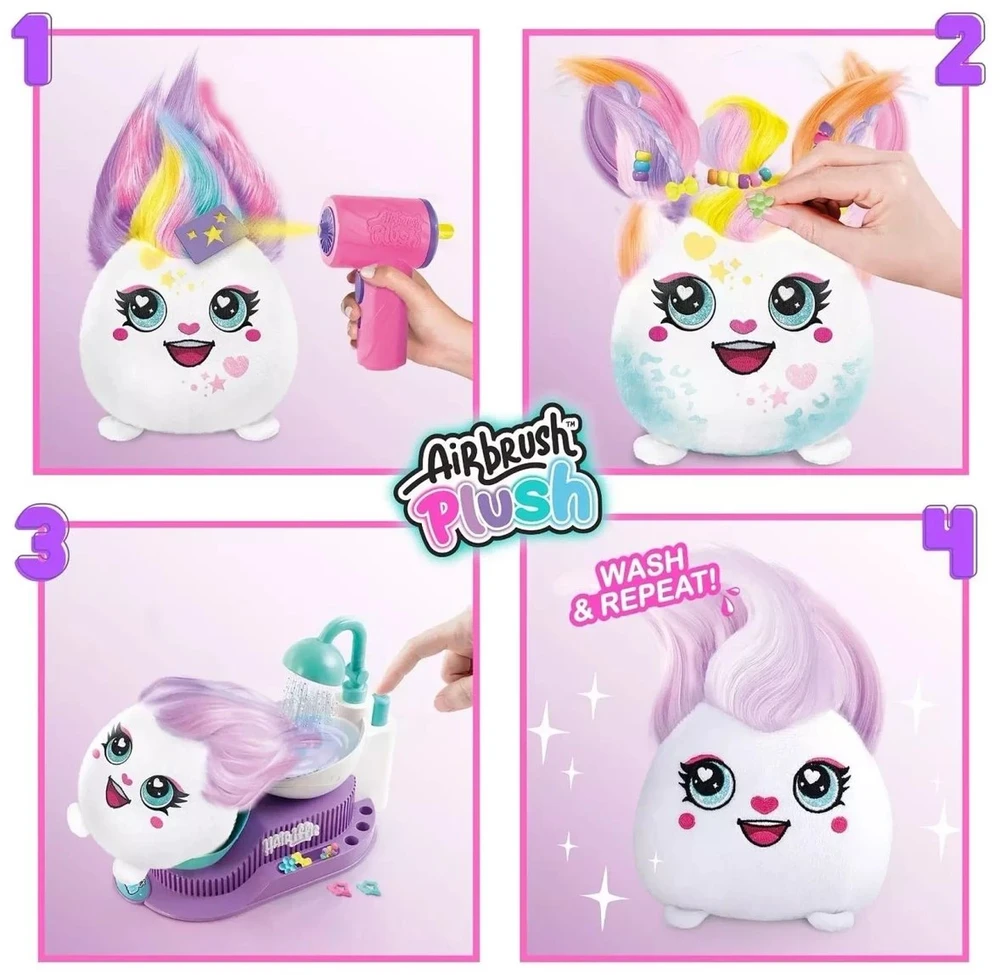 Pliušinis žaislas su plaukų dažymo rinkiniu Canal Toys Airbrush Plush Hair'iffic