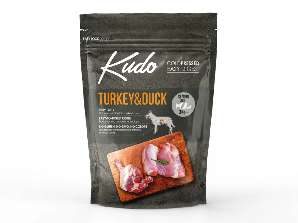 Danube Petfoods Kudo kalakutiena&antiena Senior Light sausas Maistas šunims 3kg