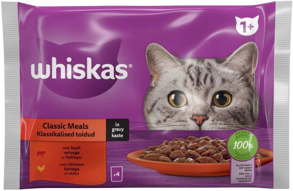 Šlapias kačių maistas Whiskas Meat set, 0.085 kg