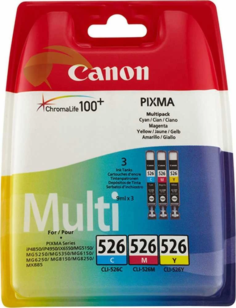 Canon originalus rašalas / rašalas CLI-526 CMY, 4541B019, CMY, apsauginė lizdinė plokštelė, 9 ml, kelių pakuočių pakuotė
