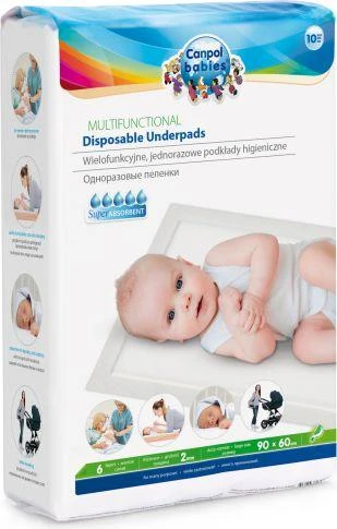 CANPOL BABIES vienkartiniai paklotai 60x90cm 10 vnt 78/002