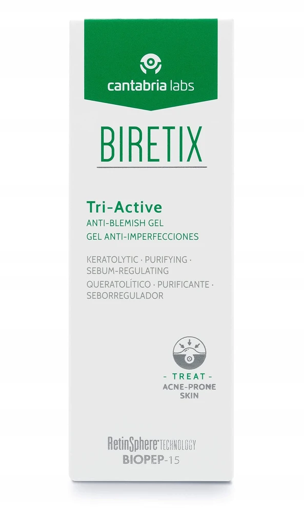 Cantabria Labs Endocare Biretix Tri-Active Anti-Blemish Gel Gelis nuo spuogų 50ml