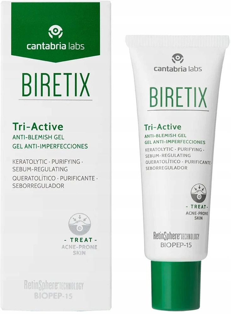 Cantabria Labs Endocare Biretix Tri-Active Anti-Blemish Gel Gelis nuo spuogų 50ml