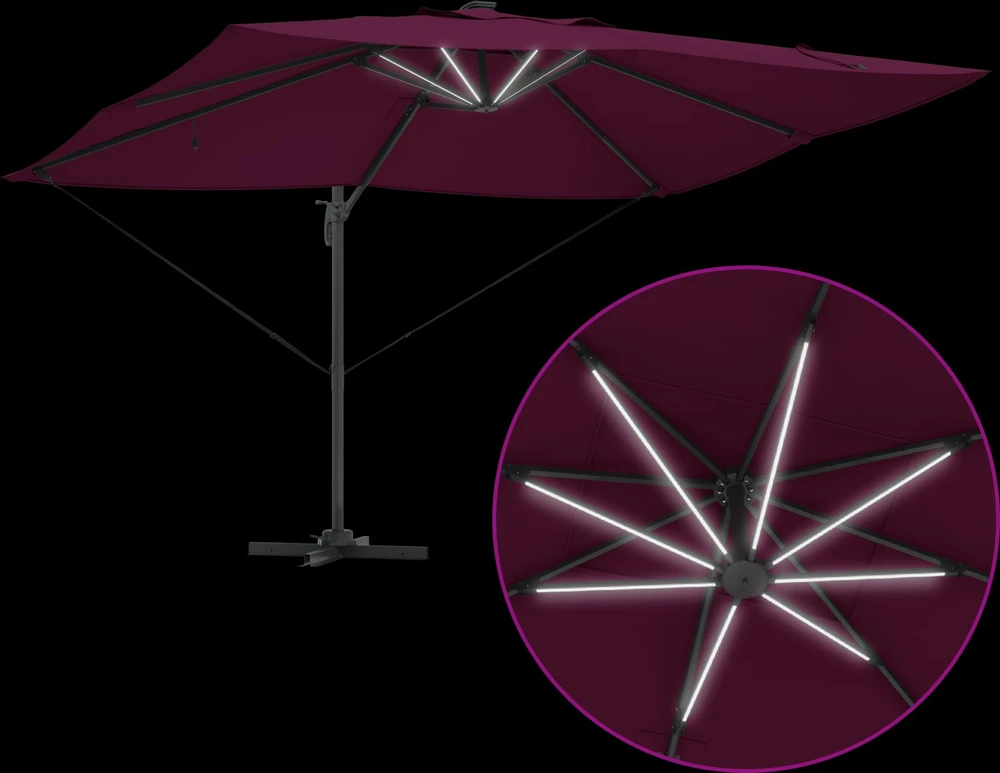 Skėtis nuo saulės 352 x 251 x 265 cm Poliesteris ir aliuminis