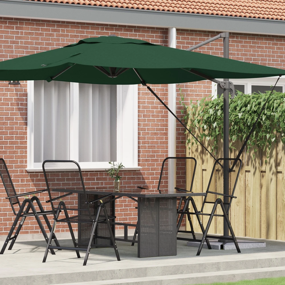 Roma Parasol Žalia 286 x 284 x 265 cm Aliuminis ir poliesteris