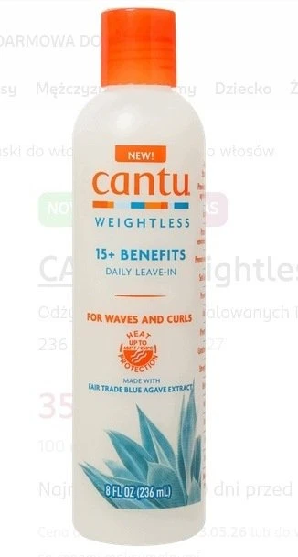 Cantu Weightless Agave plaukų kondicionierius nenuplaunamas, lyginamasis, 236 ml