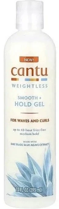 Cantu Weightless Smooth + Hold Agave Hair Styling Gel Minkštinantis ir glotninantis Medium Hold, 295 ml