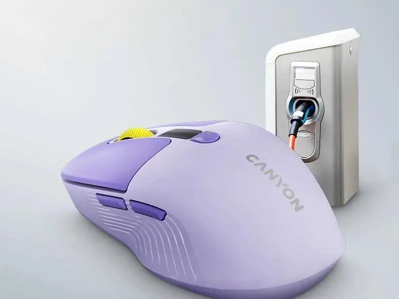 CANYON pelė MW-26 LCD tyli dvigubo režimo belaidė violetinė