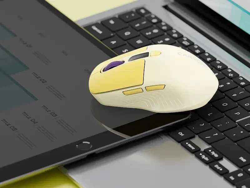 CANYON pelė MW-26 LCD tyli dvigubo režimo belaidė Geltona