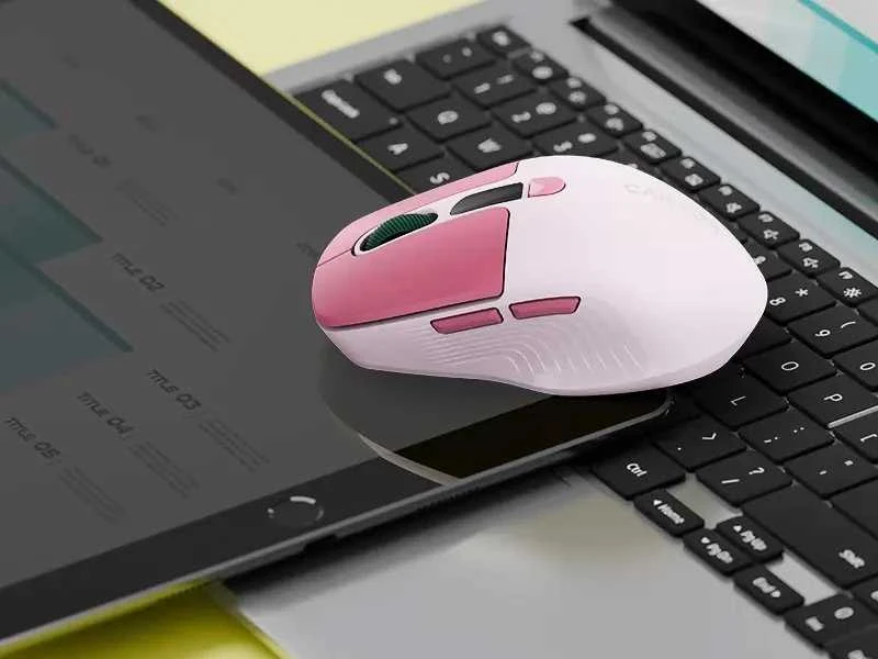 CANYON pelė MW-26 LCD tyli dvigubo režimo belaidė rožinė