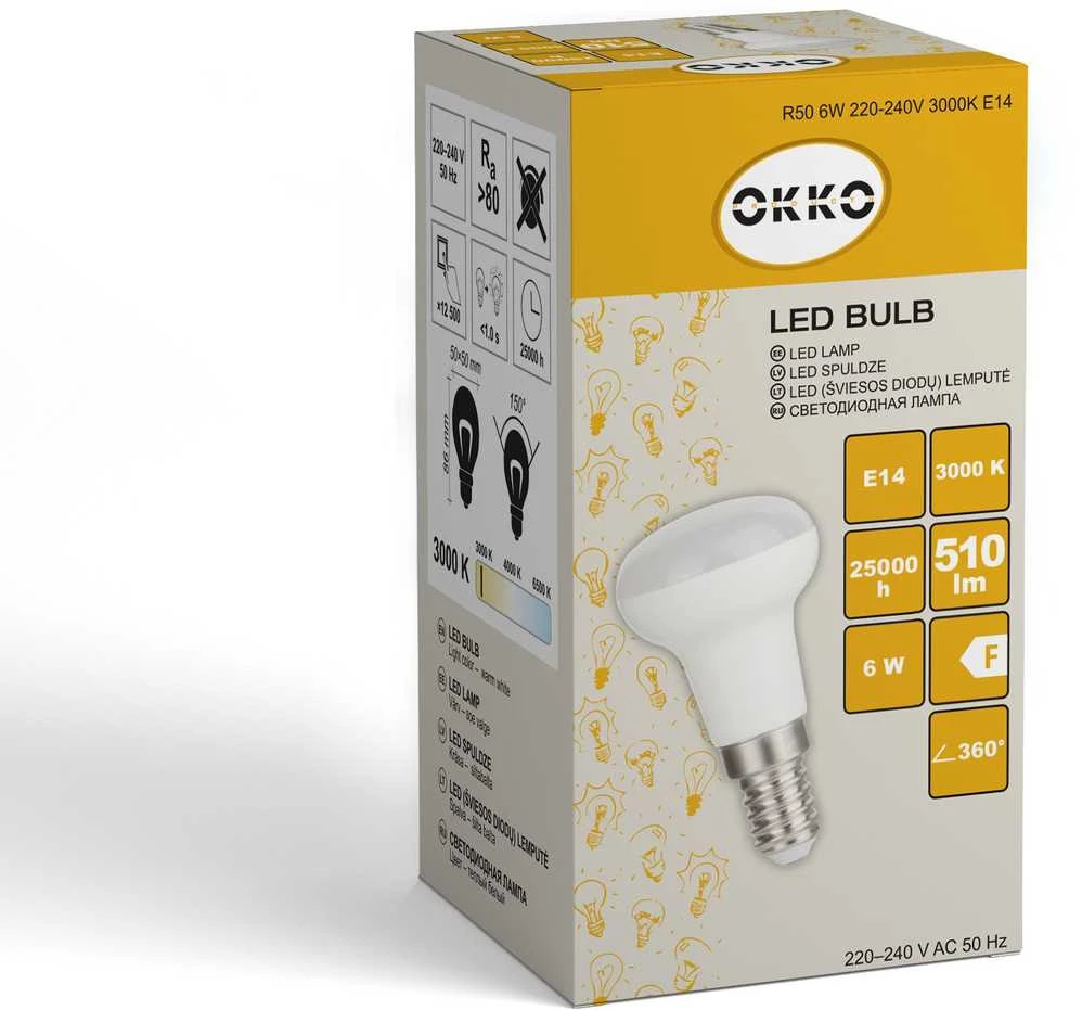 Okko Canyon BULB LED R50 6W E14 830 120 510LM 15KH