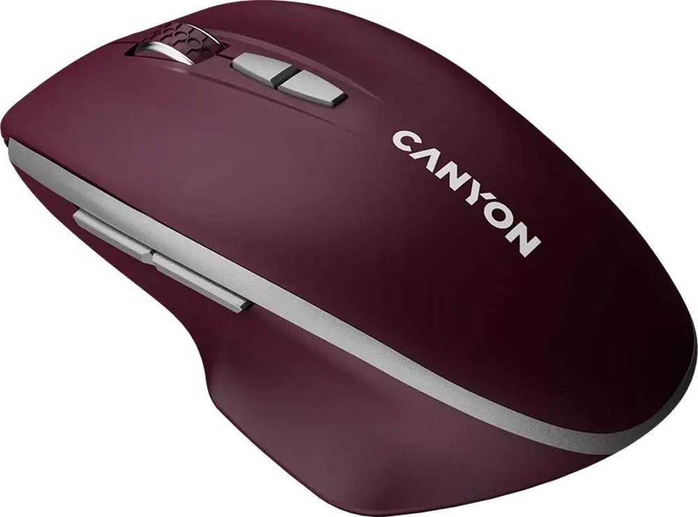 CANYON pelė MW-21 BlueLED 7 mygtukų belaidė bordo raudona