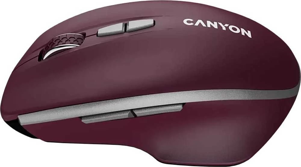 CANYON pelė MW-21 BlueLED 7 mygtukų belaidė bordo raudona