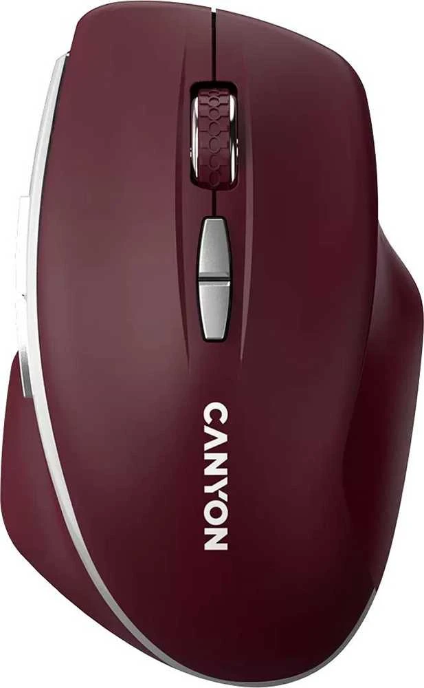 CANYON pelė MW-21 BlueLED 7 mygtukų belaidė bordo raudona