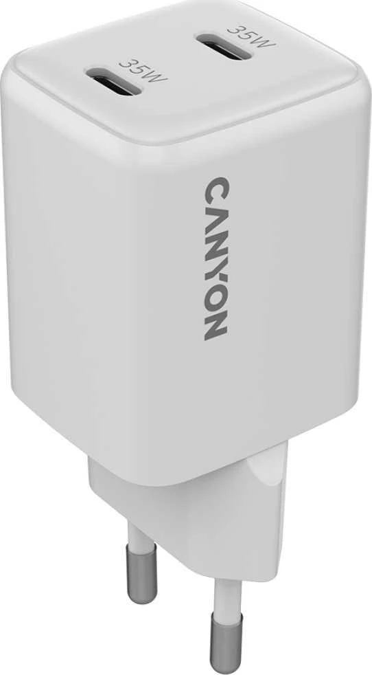 CANYON pakrovėjas CU35CC GaN 35W 2xPD EU Baltas
