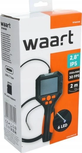 „Waart“ dirbtuvių apžiūros kamera, patogi, lanksti rankena, IPS 2,8" FHD