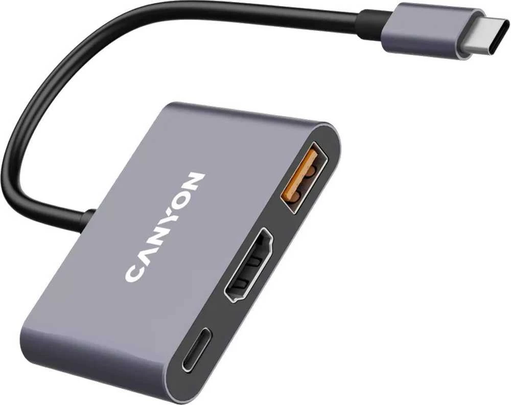 CANYON hub DS-4 3in1 USB-C Pilkas