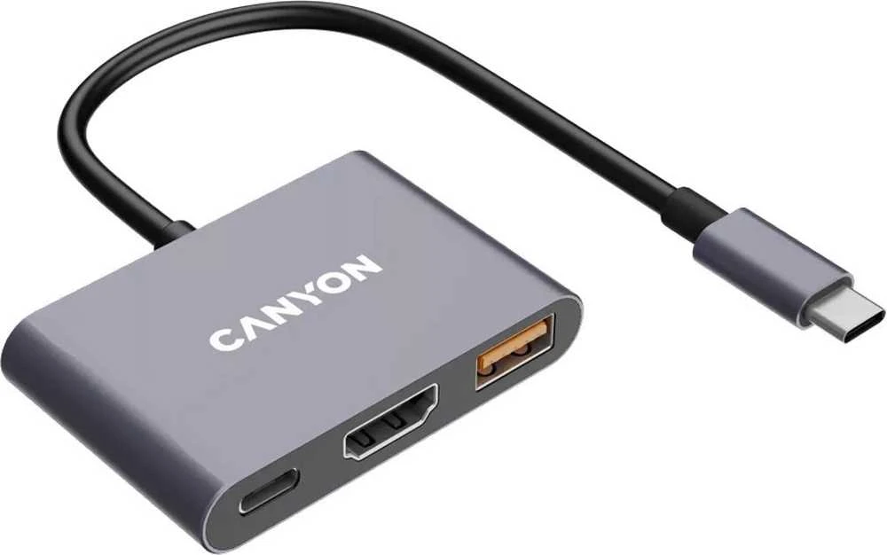 CANYON hub DS-4 3in1 USB-C Pilkas