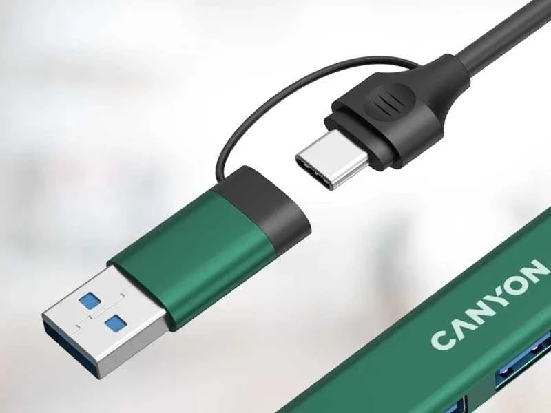 CANYON šakotuvas DS-02 4in1 USB-A/C žalia