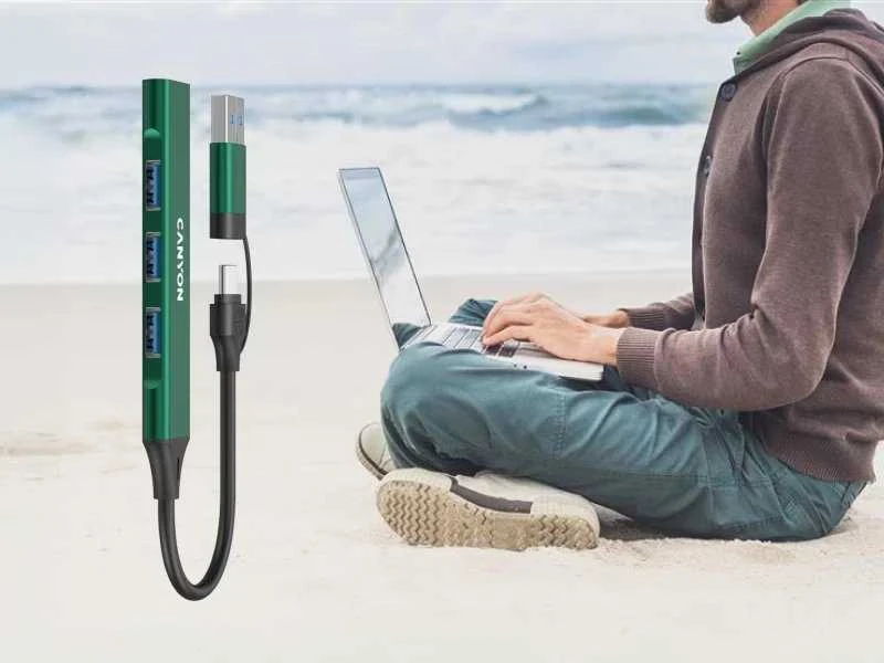 CANYON šakotuvas DS-02 4in1 USB-A/C žalia