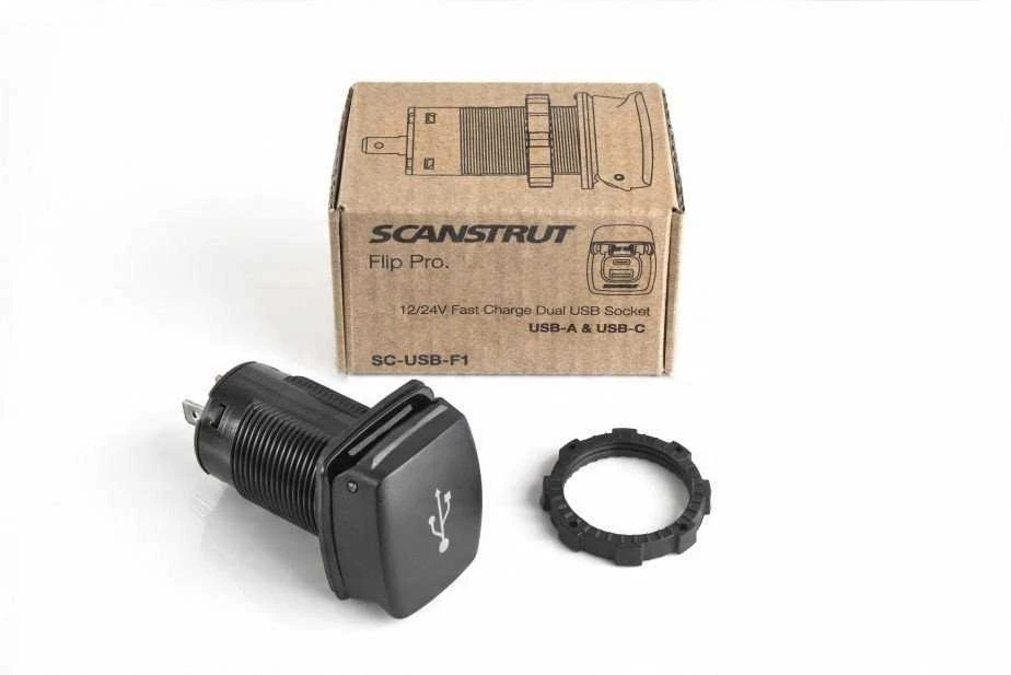 „Canyon Charger“ USB-A/C įkroviklis 36W 12/24V „Scanstrut SC-USB-F1“