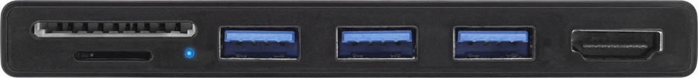 „InLine MultiHub“, „Surface Pro 4/5/6“, 3 prievadų USB 3.2 tipo A lizdas HDMI 4K, kortelių skaitytuvas, juodas