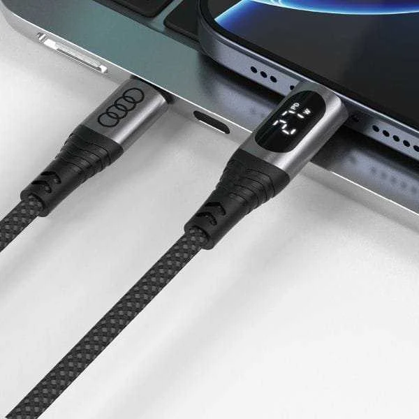USB-C / USB-C Audi 2.0 Cable 20V 3A 60W - Juodas