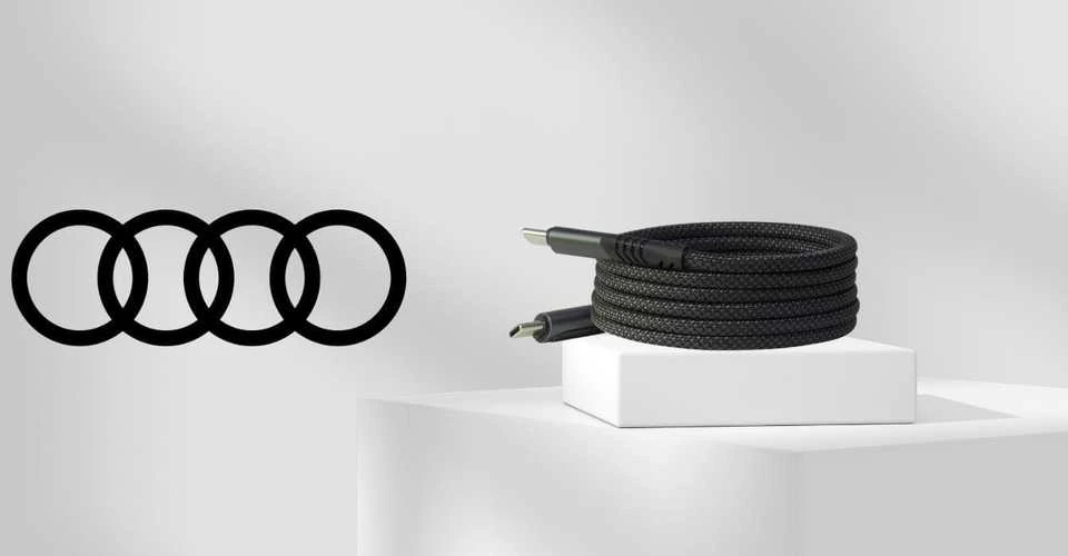 USB-C / USB-C Audi 2.0 Cable 20V 3A 60W - Juodas